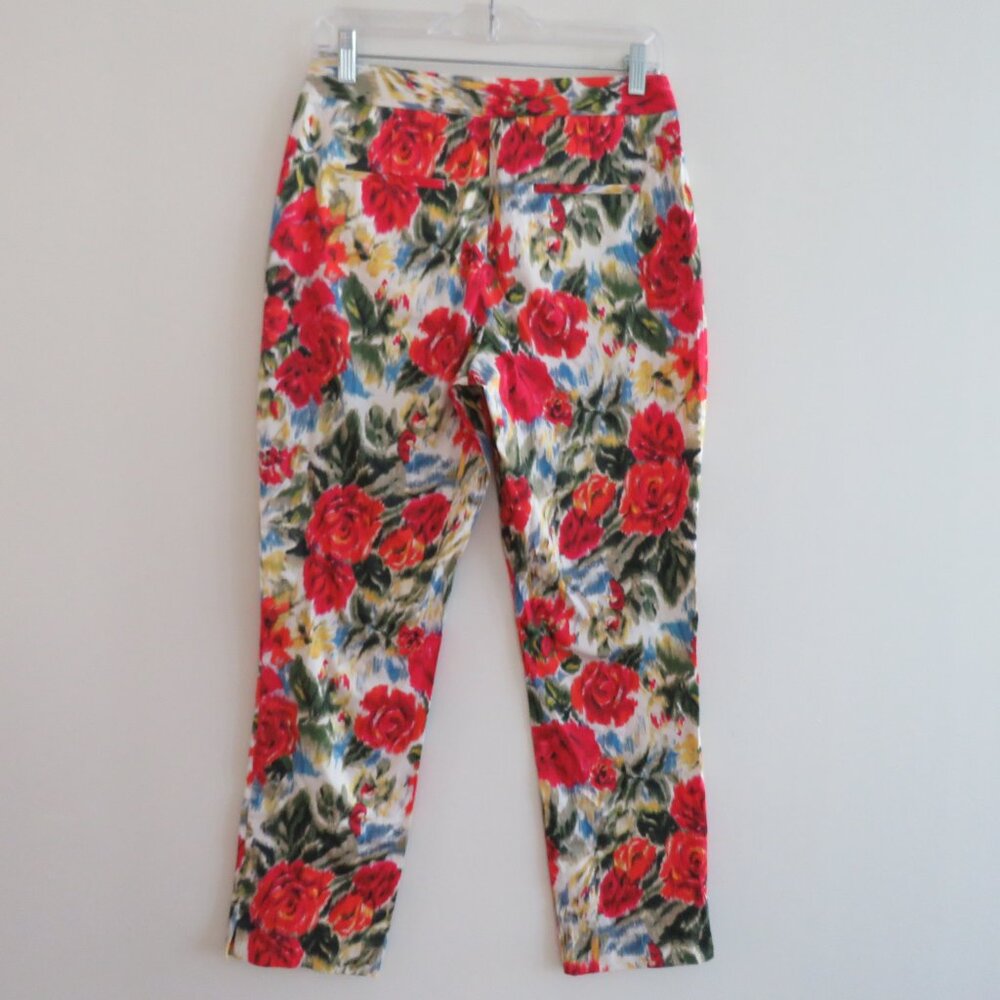 L.K. BENNETT TR Issie Bright Floral Cottagecore Capri Cropped Pants - Size US 4 - Picture 8 of 13